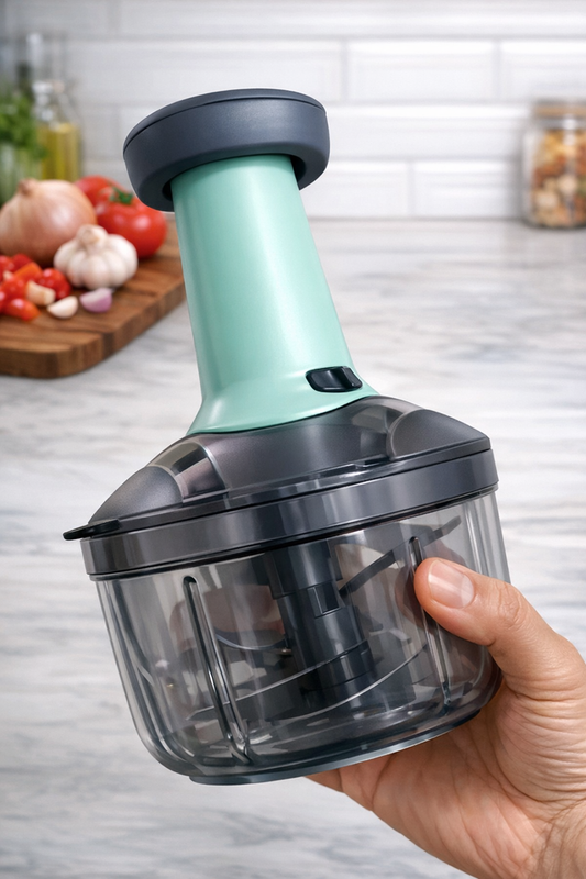 800ML Manual Handy Vegetable Chopper – Multipurpose Kitchen Cutter for Onion, Fruits & Salad