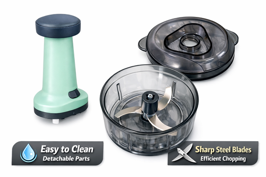 800ML Manual Handy Vegetable Chopper – Multipurpose Kitchen Cutter for Onion, Fruits & Salad